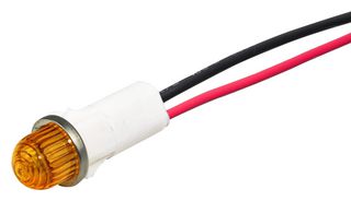 VCC / VISUAL COMMUNICATIONS COMPANY 1092A3-28V LED Panel Mount Indicator, Amber, 28 V, 12.7 mm, 25 mA, 13 cd