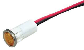 VCC / VISUAL COMMUNICATIONS COMPANY 1092D3-28V LED Panel Mount Indicator, Amber, 28 V, 12.7 mm, 25 mA, 13 cd