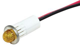 VCC / VISUAL COMMUNICATIONS COMPANY 1092M3-12V LED Panel Mount Indicator, Amber, 12 V, 12.7 mm, 25 mA, 13 cd