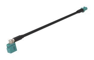 AMPHENOL RF 095FJZFPZAH-012 RF / Coaxial Cable Assembly, 12 ", 305 mm, RG174, FAKRA Right Angle Jack, FAKRA Plug, 50 ohm