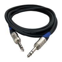 IO AUDIO TECHNOLOGIES IO-BP176050-M3MBL Audio / Video Cable Assembly, 1/4" Stereo Phone Plug, 1/4" Stereo Phone Plug, 50 ft, 15.24 m
