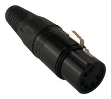 IO AUDIO TECHNOLOGIES IO-XLR5-F-BKAU XLR Connector, 5 Contacts, Jack, Cable Mount, Gold Plated Contacts, Zinc Body