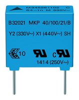 TDK B32021A3103M289 Safety Capacitor, Metallized PP, Radial Box - 2 Pin, 0.01 µF, ± 20%, Y2, Through Hole