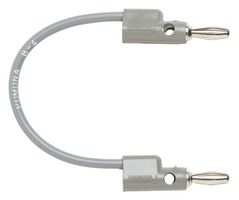 POMONA B-60-8 Banana Test Lead, 4mm Stackable Banana Plug, 4mm Stackable Banana Plug, 59 ", 1.5 m, Gray, 15 A