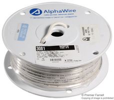 ALPHA WIRE 3081 WH005 Wire, Hook Up, UL1015, PVC, White, 10 AWG, 105 x 30AWG, 100 ft