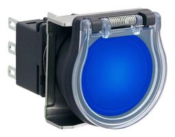 IDEC LBW6GL-M1T14S Industrial Pushbutton Switch, LBW Series, 22 mm, SPDT, Momentary, Round Flush with Guard