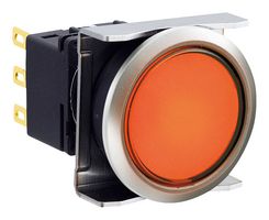 IDEC LBW6ML-A1T23VA Industrial Pushbutton Switch, LBW Series, 22 mm, DPDT, Maintained, Round Flush, Transparent