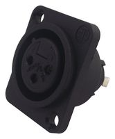 NEUTRIK NC3FPP XLR Connector, 3 Contacts, Receptacle, Panel Mount, Silver Plated Contacts, Plastic Body