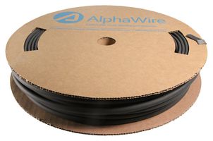 ALPHA WIRE F2211/4 BK005 Heat Shrink Tubing, FIT 221, 2:1, 0.25 ", 6.35 mm, Black, 100 ft, 30.5 m