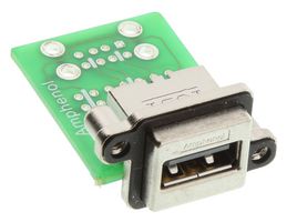 AMPHENOL COMMUNICATIONS SOLUTIONS MUSBAA1130 USB Sealed Connector, USB Type A, USB 2.0, Receptacle, 4 Position, Panel Mount, IP67