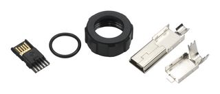 EDAC 690-W05-260-043 USB Connector, Mini USB Type B, USB 1.0, Plug, 5 Positions, Panel Mount