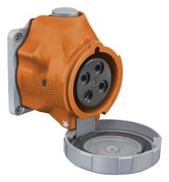 HUBBELL WIRING DEVICES HBLS430R12W Power Entry Connector, 30 A, 250 V, Panel Mount, Socket, 3P+E / 3P4W, Orange