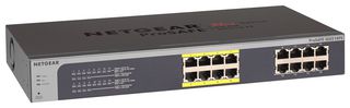 NETGEAR JGS516PE-100NAS Switch, 16 Ports, Commercial, Managed PoE Gigabit Ethernet, Rack, RJ45 x 16