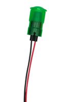 DIALIGHT 654-1203-103F LED Panel Mount Indicator, Green, 12 VDC, 17 mm, 20 mA, 600 mcd