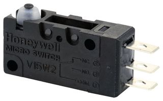 HONEYWELL V15W2-EZ100-W2 Microswitch, Snap Action, Pin Plunger, SPDT, Quick Connect, 5 A