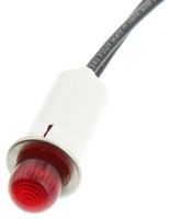 LEECRAFT 32R-2211 Neon Indicator, Press Fit, 125 V, Wire Leaded, Red, 12.7 mm, Round