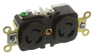 HUBBELL WIRING DEVICES HBL4700 Power Entry Connector, Power Entry, 15 A, Brown, 125 V