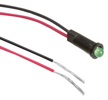 DIALIGHT 558-0202-027F LED Panel Mount Indicator, Snap-in, Green, 5 VDC, 3.97 mm, 12 mA, 19 mcd, Not Rated