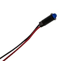 DIALIGHT 558-0803-027F LED Panel Mount Indicator, 14" Wire Leads, Blue, 3.2 VDC, 3.96 mm, 10 mA, 57 mcd, Not Rated