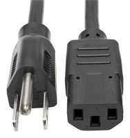 EATON TRIPP LITE P006-015 Mains Power Cord, NEMA 5-15P to IEC 60320 C13, 4.6 m, 10 A, 125 VAC, Black