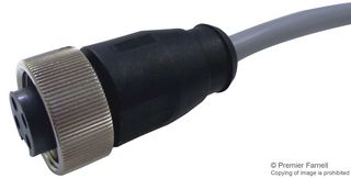 HARTING 21349700495015 Sensor Cable, PVC, 7/8" Receptacle, Free End, 4 Positions, 1.5 m, 4.921 ft