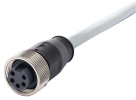 HARTING 21349700394015 Sensor Cable, PUR, 7/8" Receptacle, Free End, 2 Positions, 1.5 m, 4.921 ft