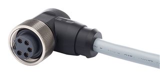 HARTING 21349700496015 Sensor Cable, PUR, 7/8" Receptacle, Free End, 4 Positions, 1.5 m, 4.921 ft
