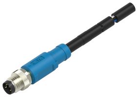 TE CONNECTIVITY T4061110004-001 Sensor Cable, M8 Plug, Free End, 4 Positions, 500 mm, 19.7 ", T406 Series