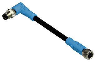 TE CONNECTIVITY T4062213004-001 Sensor Cable, 90° M8 Plug, M12 Receptacle, 4 Positions, 500 mm, 19.7 ", T406 Series