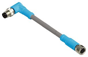 TE CONNECTIVITY T4062223004-001 Sensor Cable, 90° M8 Plug, M12 Receptacle, 4 Positions, 500 mm, 19.7 ", T406 Series