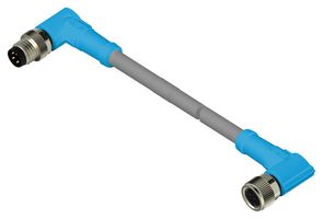 TE CONNECTIVITY T4062224004-001 Sensor Cable, 90° M8 Plug, 90° M12 Receptacle, 4 Positions, 500 mm, 19.7 ", T406 Series