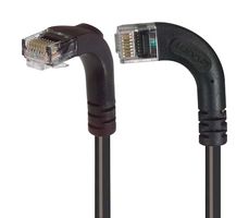 L-COM TRD695RA11BLK-1 Ethernet Cable, Cat6, 90° RJ45 Plug to 90° RJ45 Plug, UTP (Unshielded Twisted Pair), Black
