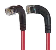 L-COM TRD695RA11RD-2 Ethernet Cable, Cat6, 90° RJ45 Plug to 90° RJ45 Plug, UTP (Unshielded Twisted Pair), Red
