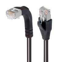 L-COM TRD815SRA1BLK-10 Ethernet Cable, Cat5e, 90° RJ45 Plug to RJ45 Plug, FTP (Foiled Twisted Pair), Black, 3.05 m