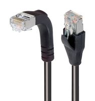 L-COM TRD815SRA1BLK-3 Ethernet Cable, Cat5e, 90° RJ45 Plug to RJ45 Plug, FTP (Foiled Twisted Pair), Black, 914.4 mm
