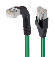L-COM TRD815SRA1GR-10 Ethernet Cable, Cat5e, 90° RJ45 Plug to RJ45 Plug, FTP (Foiled Twisted Pair), Green, 3.05 m