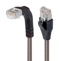 L-COM TRD815SRA1GRY-10 Ethernet Cable, Cat5e, 90° RJ45 Plug to RJ45 Plug, FTP (Foiled Twisted Pair), Gray, 3.05 m, 10 ft