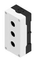 ALTECH 4003E11 Control Station Enclosure, 2xM20, Thermoplastic, 3 Holes, 22 mm, Black, White, 52 mm, 73 mm