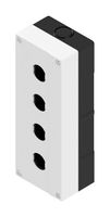 ALTECH 4003G11 Control Station Enclosure, 2xM20, Thermoplastic, 4 Holes, 22 mm, Black, White, 52 mm, 73 mm