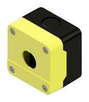 ALTECH 4004A10 Control Station Enclosure, 2xM20, Thermoplastic, 1 Holes, 22 mm, Black, Yellow, 52 mm, 73 mm