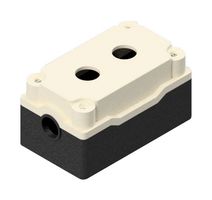 ALTECH 7007C13 Control Station Enclosure, 2x1/2"-14NPT, Aluminum, 2 Holes, 22 mm, Black, Pebble Gray, 72 mm