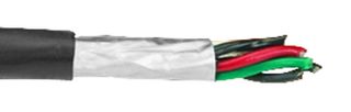 ALPHA WIRE 25162 BK199 Multiconductor Cable, Shielded, 2 Conductor, 18 AWG, 0.81 mm²