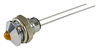 DIALIGHT 676-1311-110F LED Panel Mount Indicator, 100K Hours, Orange, 2 VDC, 6.2 mm, 20 mA, 7.81 cd, Not Rated