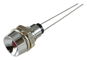 DIALIGHT 676-2111-110F LED Panel Mount Indicator, 100K Hours, Red, 2 VDC, 6.2 mm, 20 mA, 5.65 cd, Not Rated