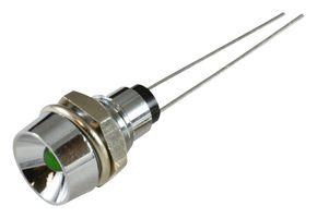 DIALIGHT 676-2211-110F LED Panel Mount Indicator, 100K Hours, Green, 3.3 VDC, 6.2 mm, 20 mA, 11.52 cd, Not Rated