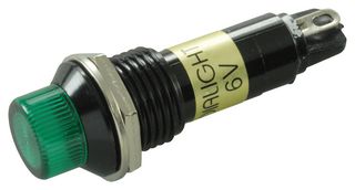 DIALIGHT 682-3232-132F LED Panel Mount Indicator, 100K Hours, Green, 12 VDC, 12.5 mm, 20 mA, 2.225 cd, Not Rated