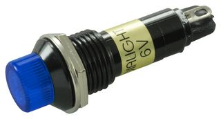 DIALIGHT 682-3432-134F LED Panel Mount Indicator, 100K Hours, Blue, 12 VDC, 12.5 mm, 20 mA, 260 mcd, Not Rated
