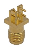 MUELLER ELECTRIC BU-1420761831 RF / Coaxial Connector, SMA Coaxial, Right Angle Jack, Board Edge / End Launch, 50 ohm, Brass