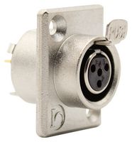IO AUDIO TECHNOLOGIES IO-TXLR4-F-JLX XLR Connector, 4 Contacts, Receptacle, Panel Mount, Gold Plated Contacts, Zinc Alloy Body