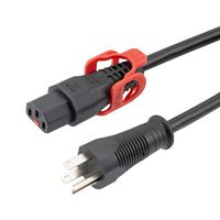 L-COM C13LPHGN515-15-10F Mains Power Cord, NEMA 5-15P to IEC 320 C13, 3.05 m, 15 A, 125 V, Black
